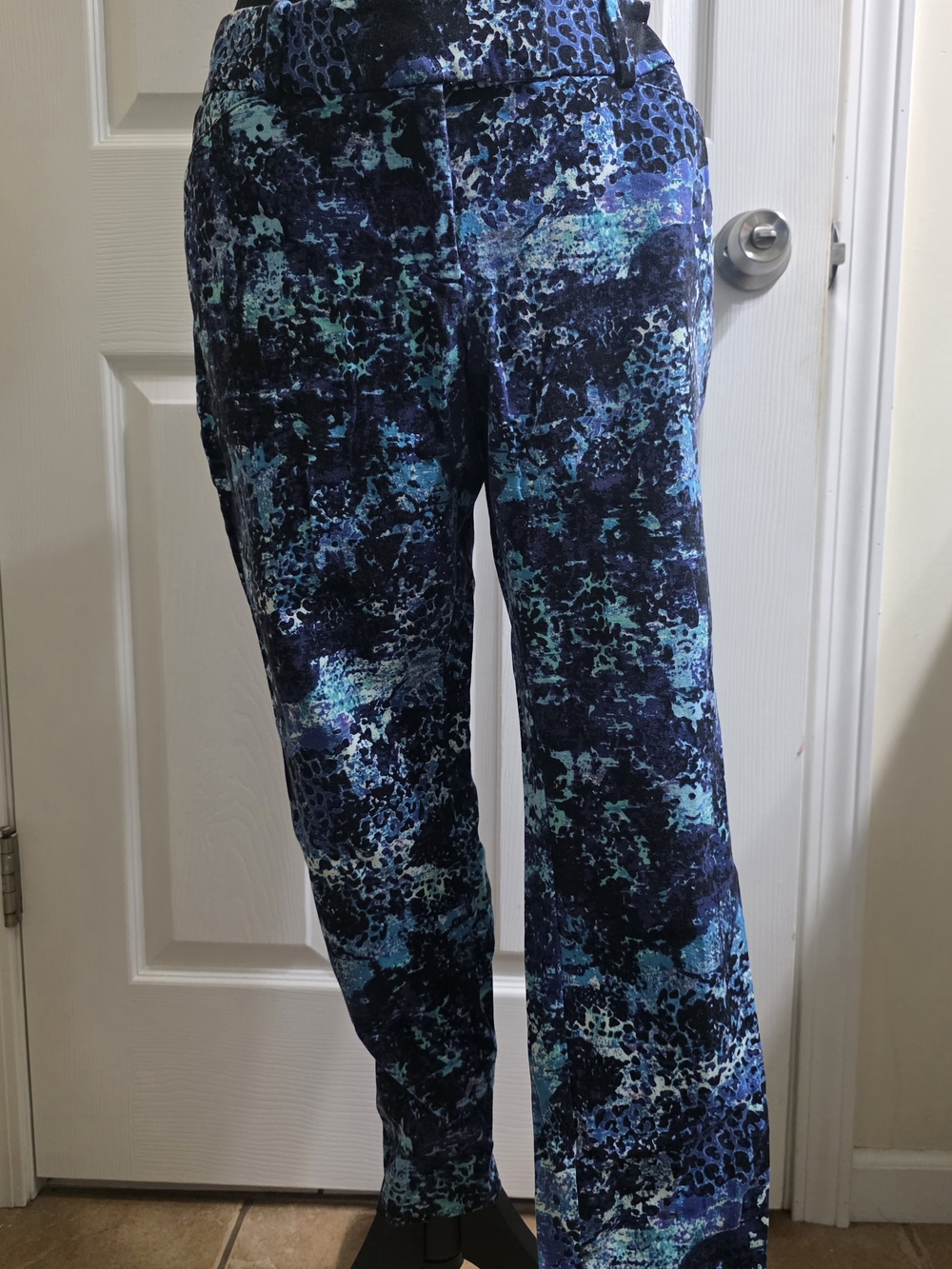 Mossimo Supply Co. Navy and Teal Patterned Pants